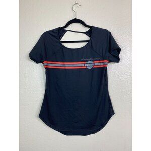Harley-Davidson Womens Black Short Sleeve size Small Rider Motorcycle Biker